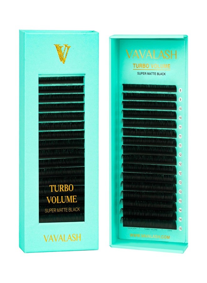 VAVALASH Shimmy-free Lashes Extenisons Self Fanning Eyelash Extensions 0.03 0.05 Turbo Volume Lashes C/CC/D Curl 11mm True Matte Black Lash Extensions Professional Volume Eyelashes (0.05-CC-11mm) - Image 1